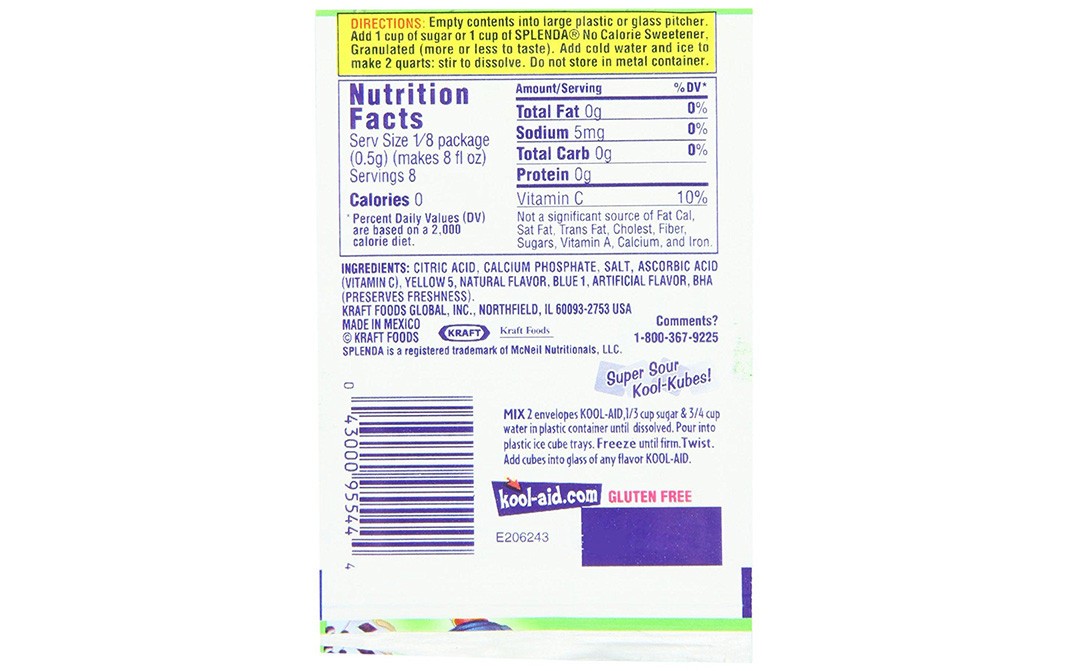 Kool-Aid Lemon-Lime Artificial Flavor   Pack  3.6 grams